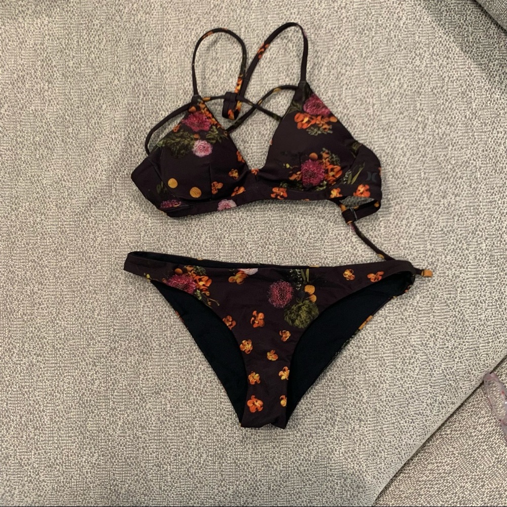 Hurley small black/floral bikini